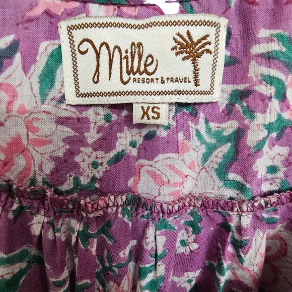 Nwot Mille Resort & Travel Lavender June Floral Longsleeve Ruffled Midi Dress - Picture 4 of 15